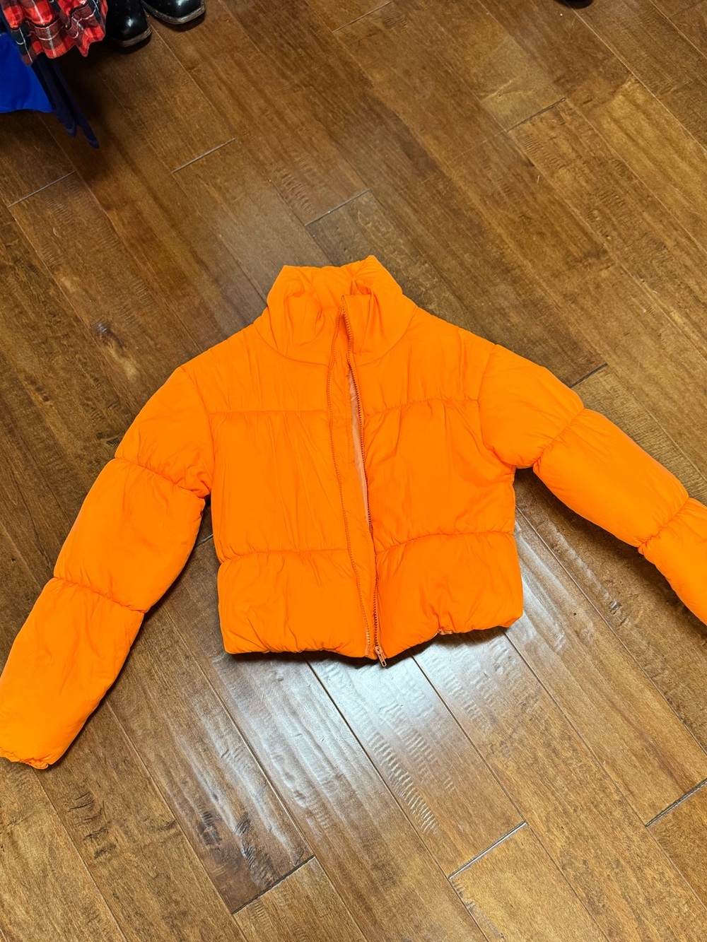 Orange Puffer Jacket - Lightweight Winter Coat